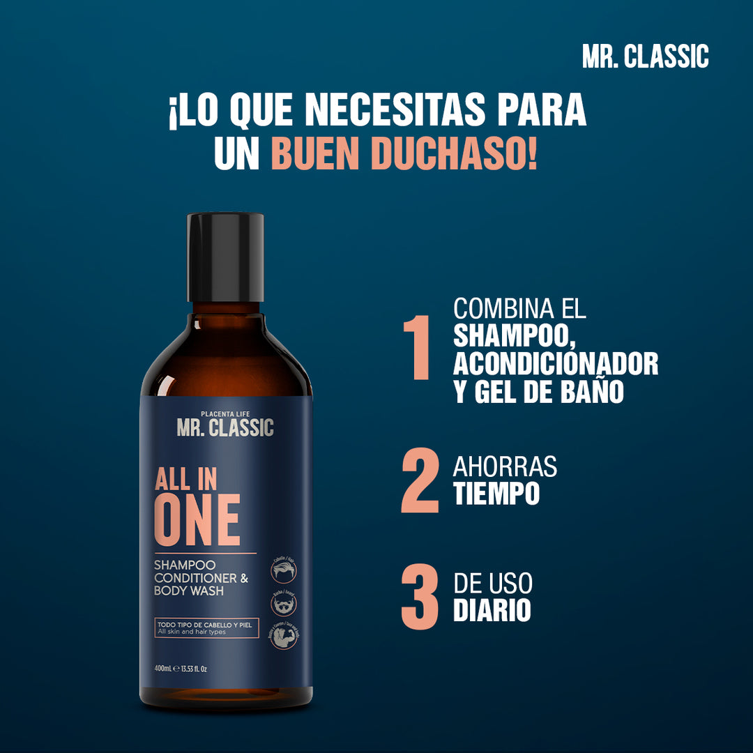 Mr. Classic All in One - Shampoo, Acondicionador, Lavado Corporal 400ML