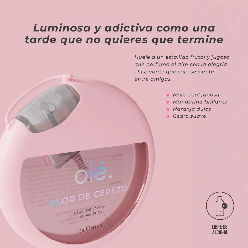 Perfume capilar sin alcohol FLOR DE CEREZO 25ml