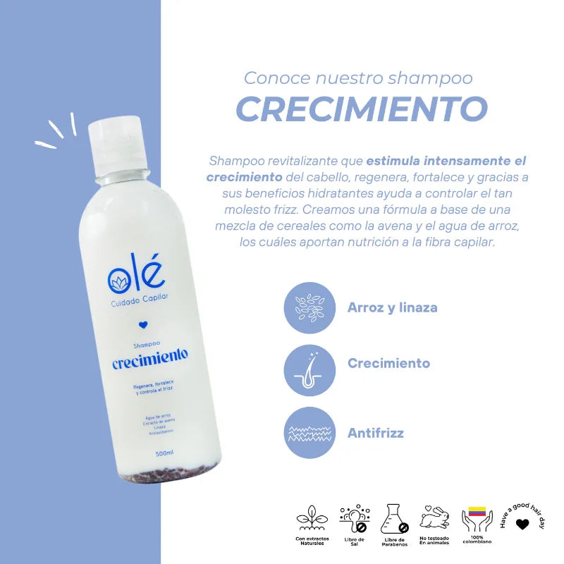 Shampoo arroz y linaza Olé