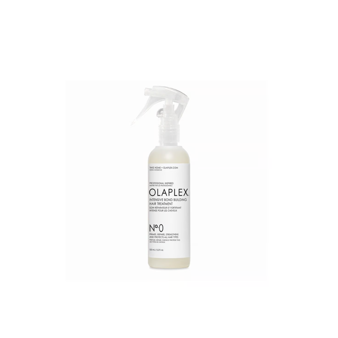Botella de Olaplex No. 0 Intensive Bond Building Hair Treatment con aplicador en spray, tratamiento reparador intensivo pre-tratamiento, tamaño 155ml / 5.2 fl oz.
