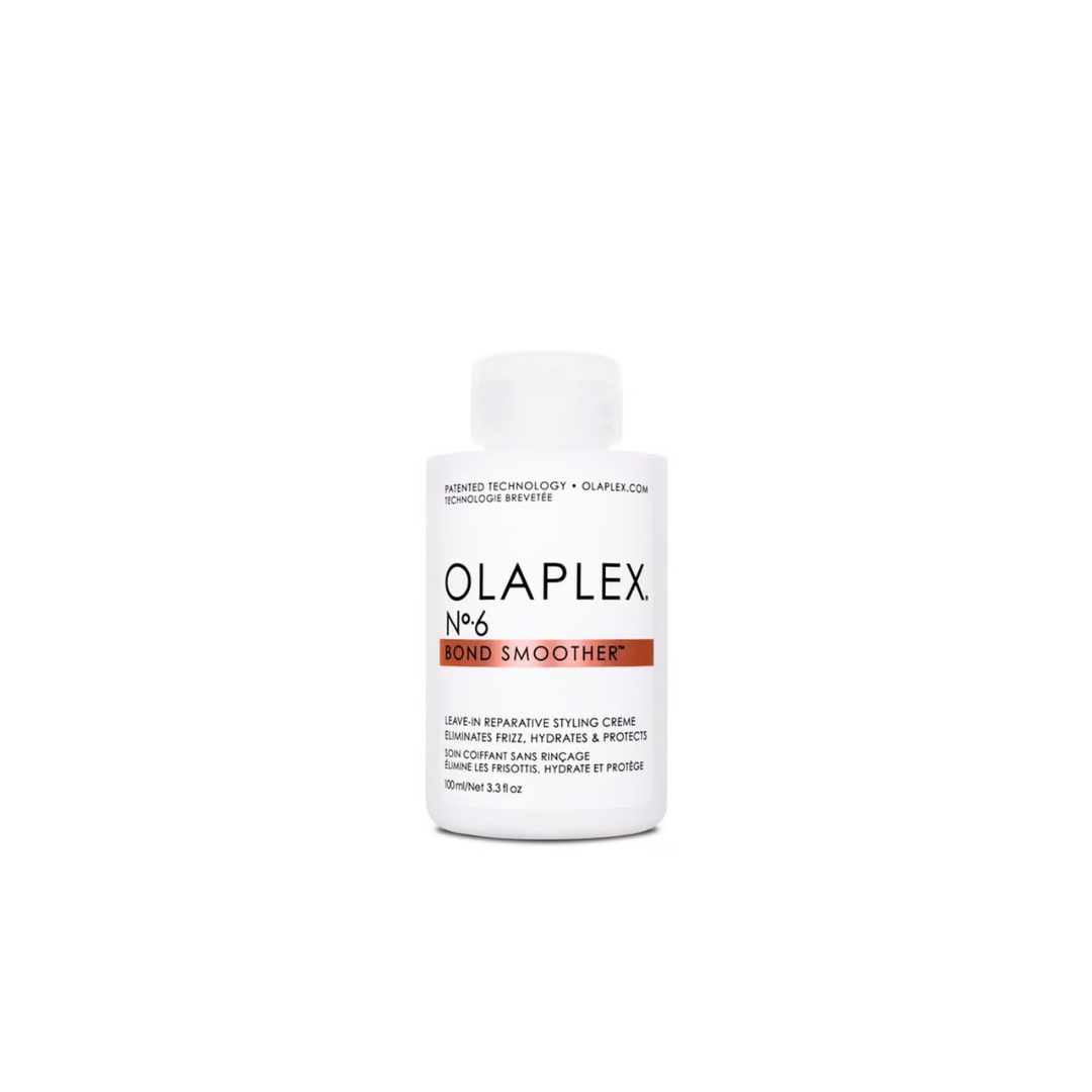 Botella de Olaplex No. 6 Bond Smoother, crema de peinado reparadora leave-in anti-frizz, tamaño 100ml / 3.3 fl oz.